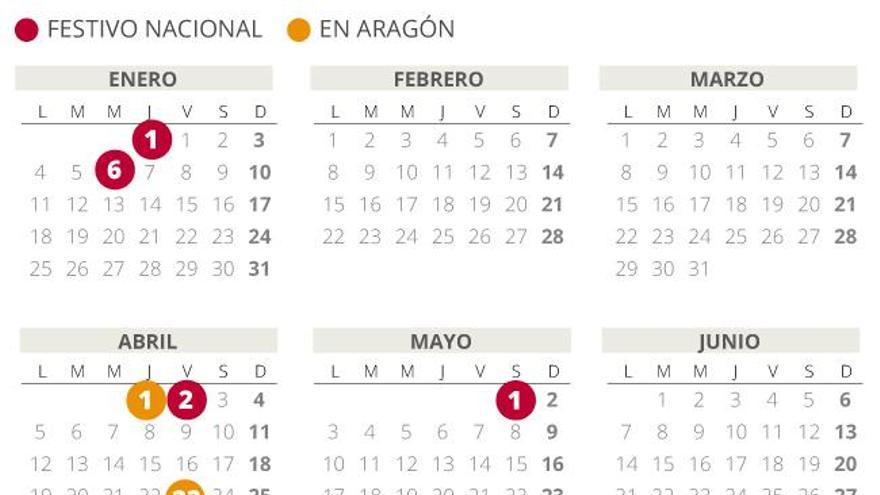 Calendario laboral de Aragón del 2021 (con todos los festivos)