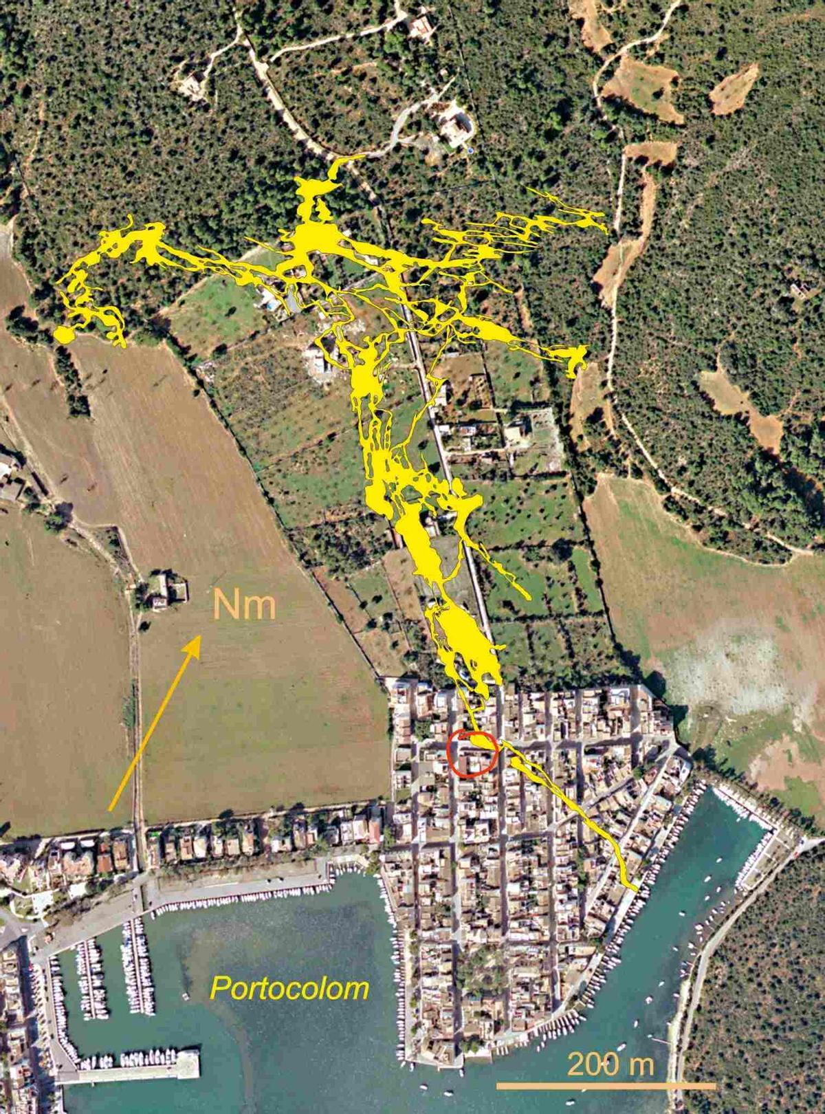 topografía de la cueva y ca ses monges