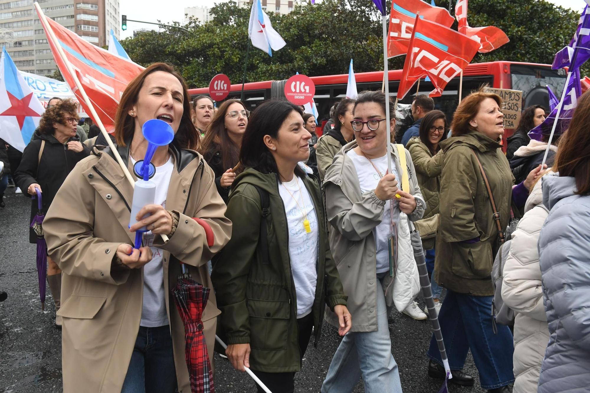 Manifestación de trabajadores de escuelas infantiles de A Coruña