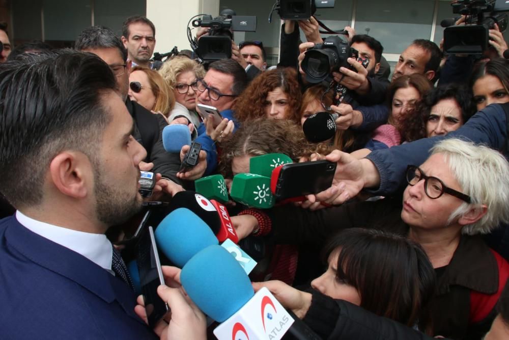 Llegada de David Serrano, dueño de la finca de Totalán donde murió Julen, a la Ciudad de la Justicia.