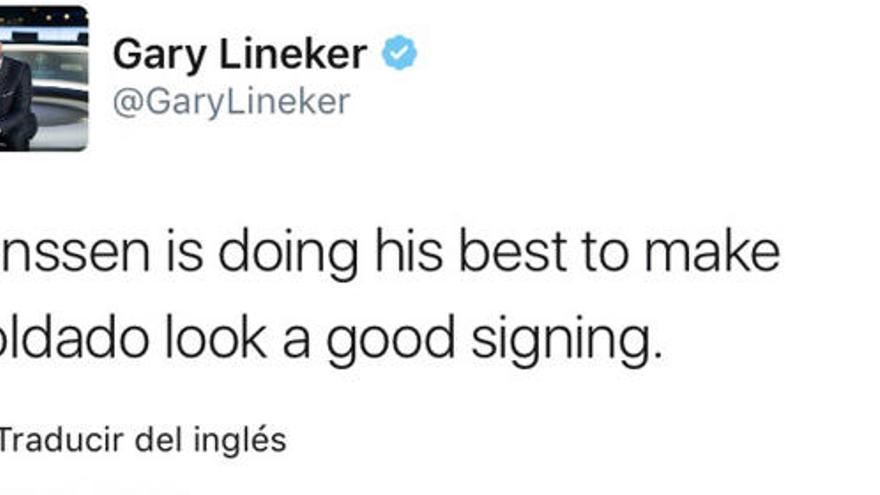 Lineker vacila a Soldado