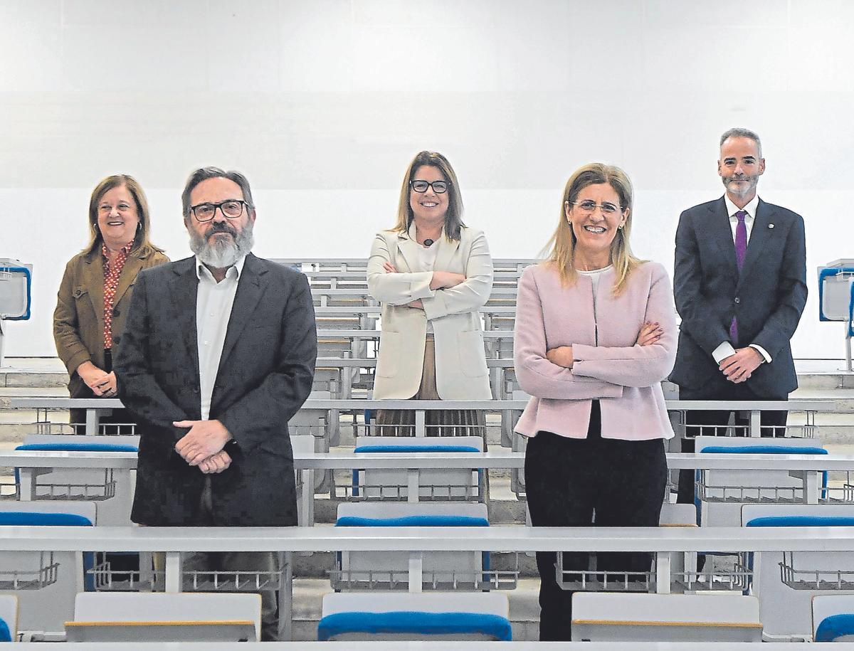 Alfonsa García, Samuel Baixauli, Alicia Rubio, Senena Corbalán y Guillermo Díaz, candidatos al Rectorado en la UMU