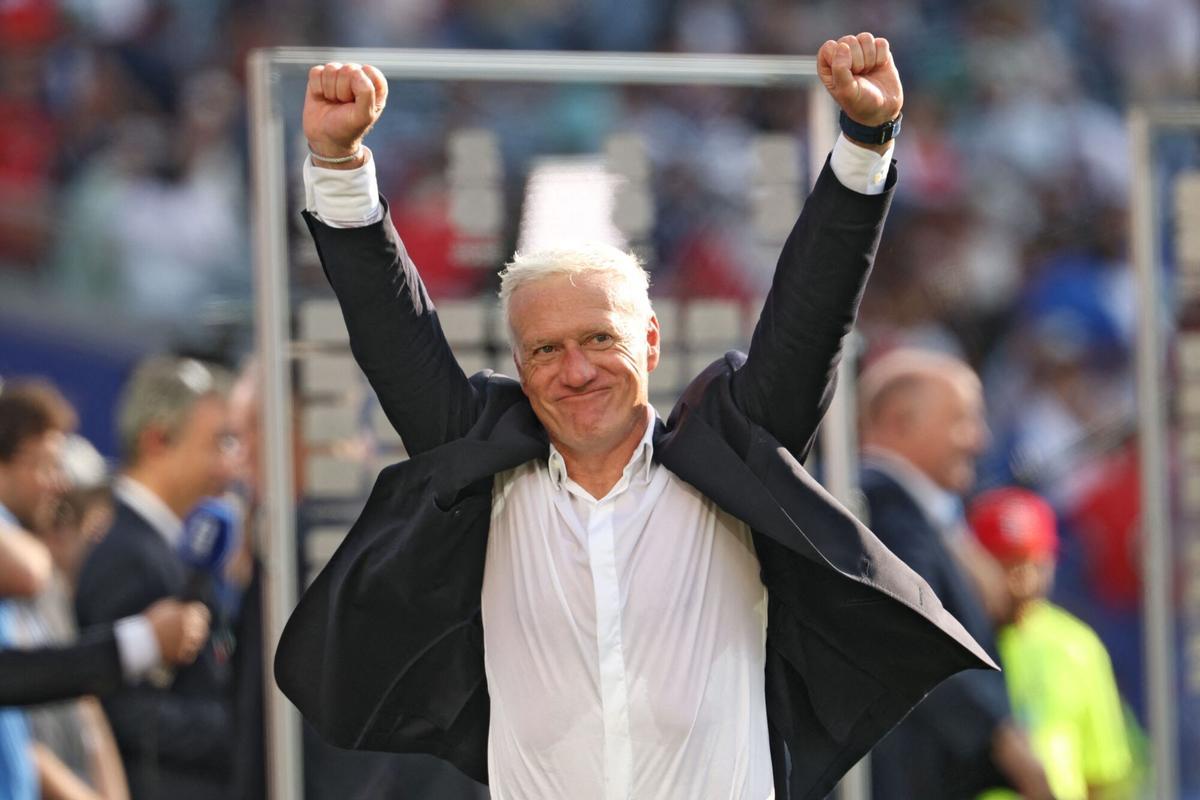 Deschamps celebra el pase a semifinales frente a Marruecos.