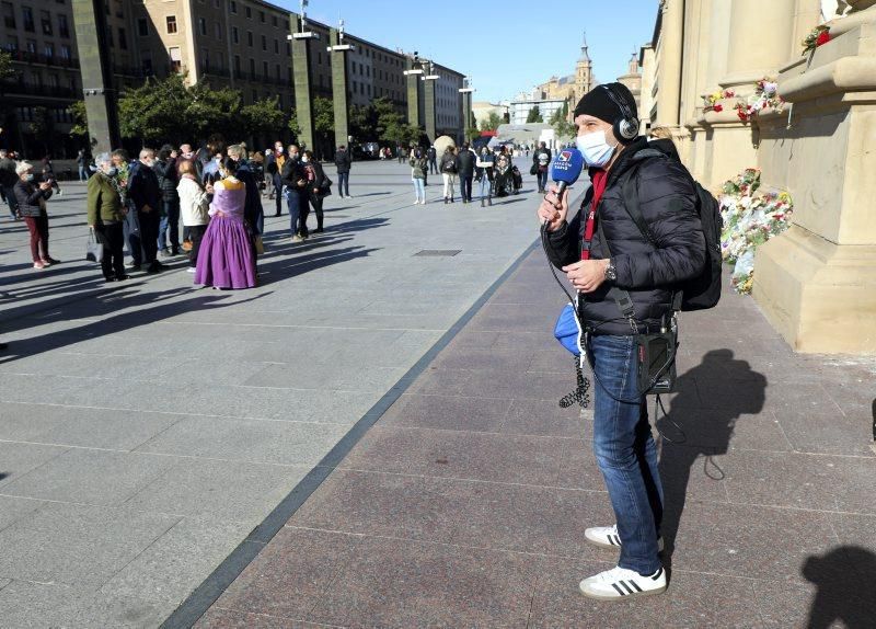 La basílica del Pilar recibe a los zaragozanos con aforo reducido y medidas de seguridad