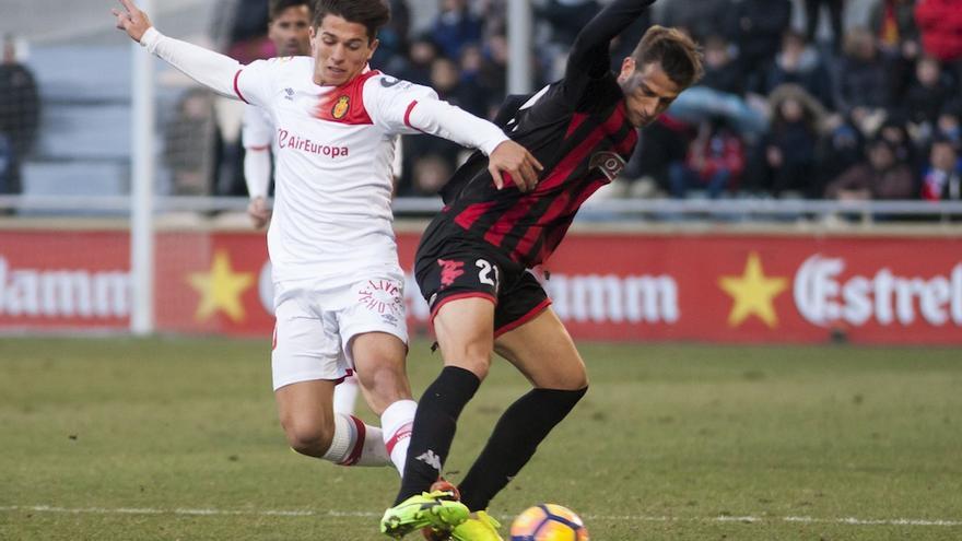 Juanjo Nieto en su debut con el primer equipo del Mallorca en el curso 2016/17