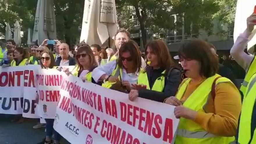 As Pontes se paraliza por la huelga general y se moviliza en Madrid ante el Congreso