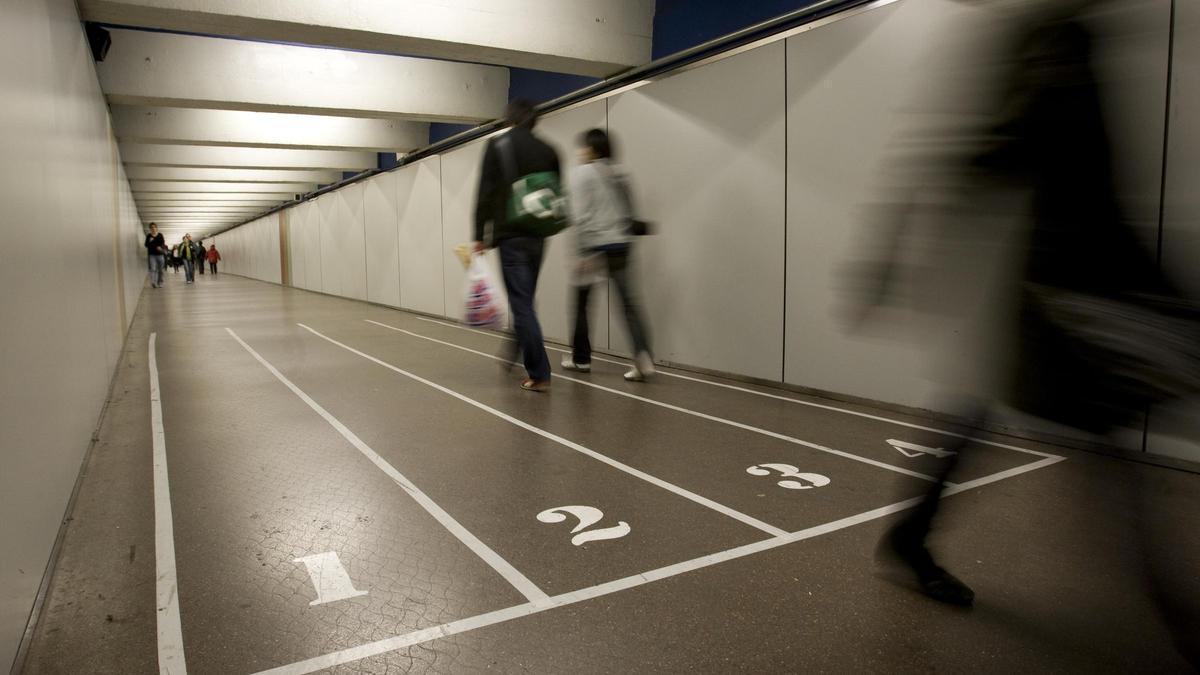 El túnel peatonal del paseo de Gràcia.