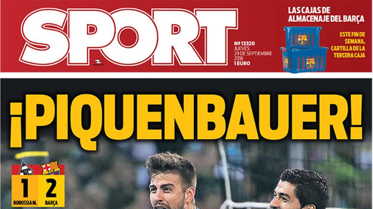 La portada de SPORT de este 29 de septiembre