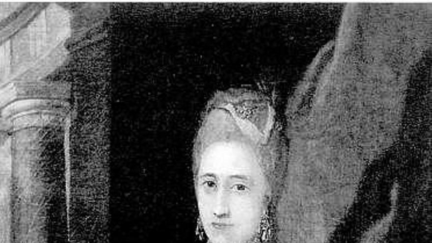 Josefa de Jovellanos, según el retrato (anterior a 1774) de Joaquín Inza.