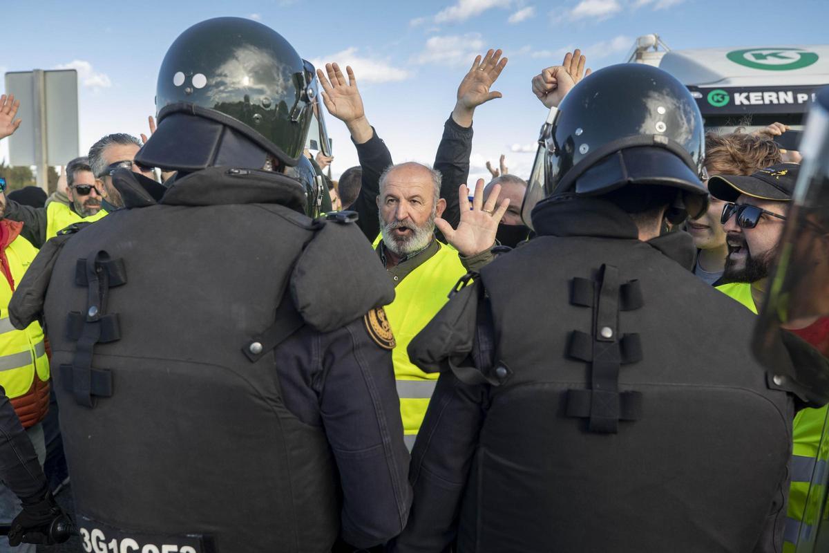 Las protestas, en la AP-7, en Murcia