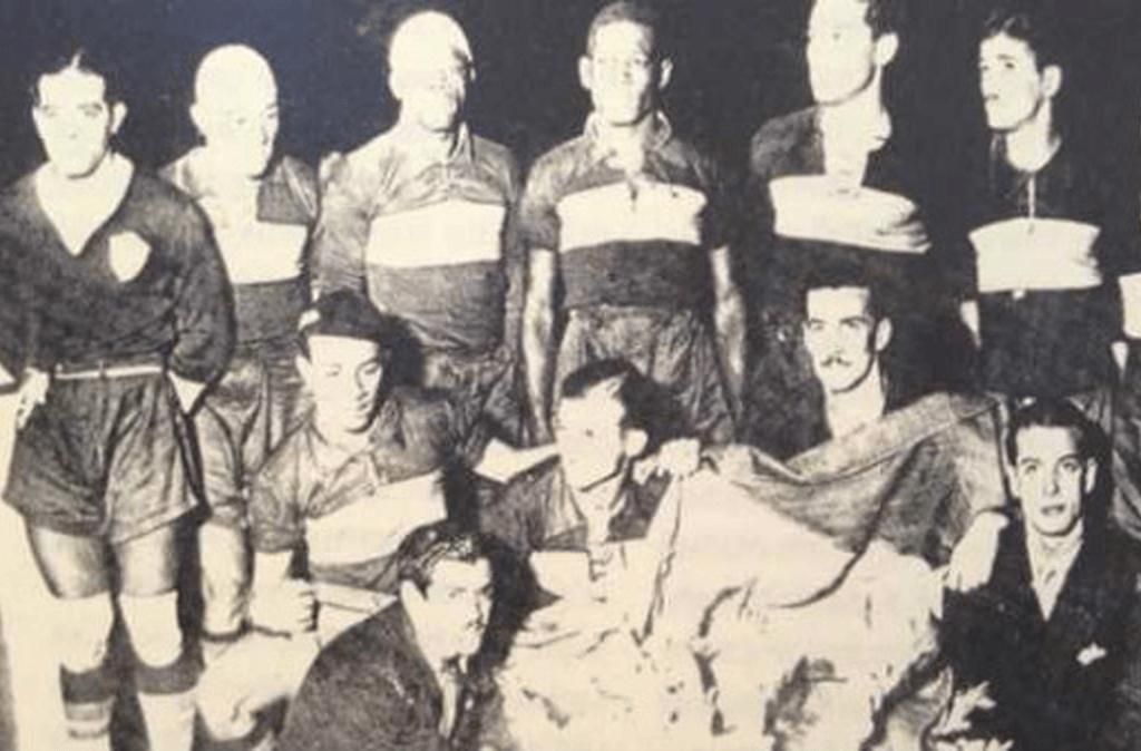 La selección brasileña, con la camiseta de Boca Juniors en un partido disputado en 1937.