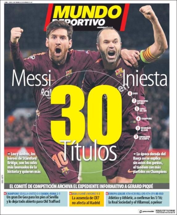 Portadas deportivas del jueves 22 de febrero