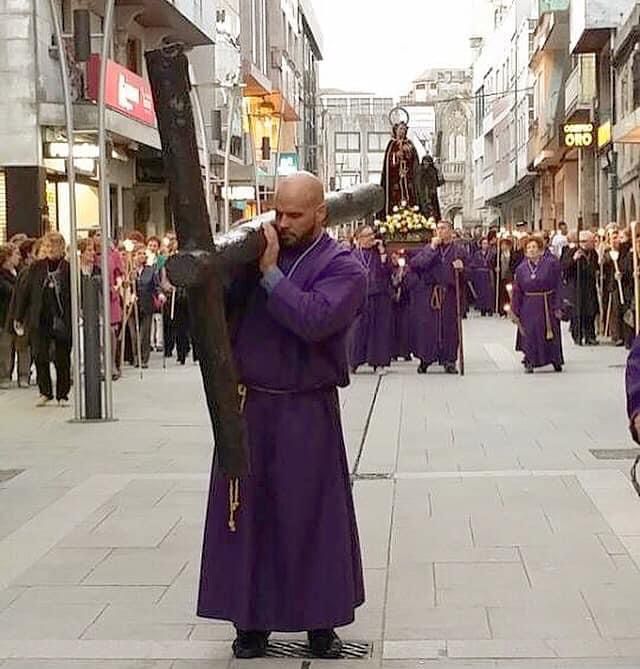 Sergio Fenández, en la procesión del Cristo, a la que acudía cada año.