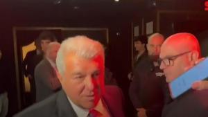 Joan Laporta a su llegada a la sala Luz de Gas tras la victoria electoral