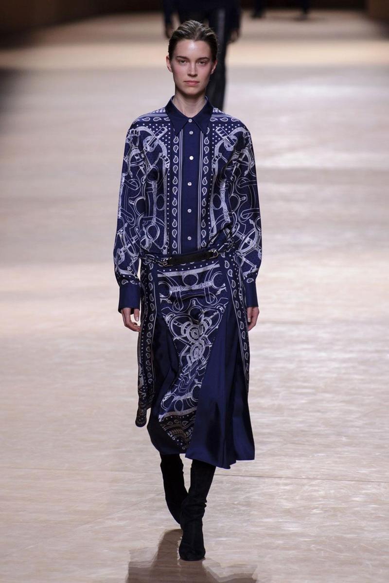 Hermès Otoño-Invierno 2015-16, estampado azul