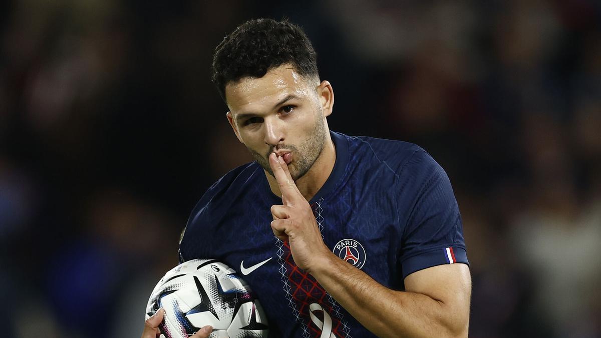Gonçalo Ramos celebra un gol con el PSG.
