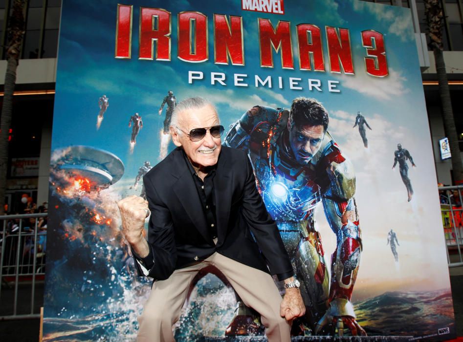 FILE PHOTO: Stan Lee gestures as he poses at the ...