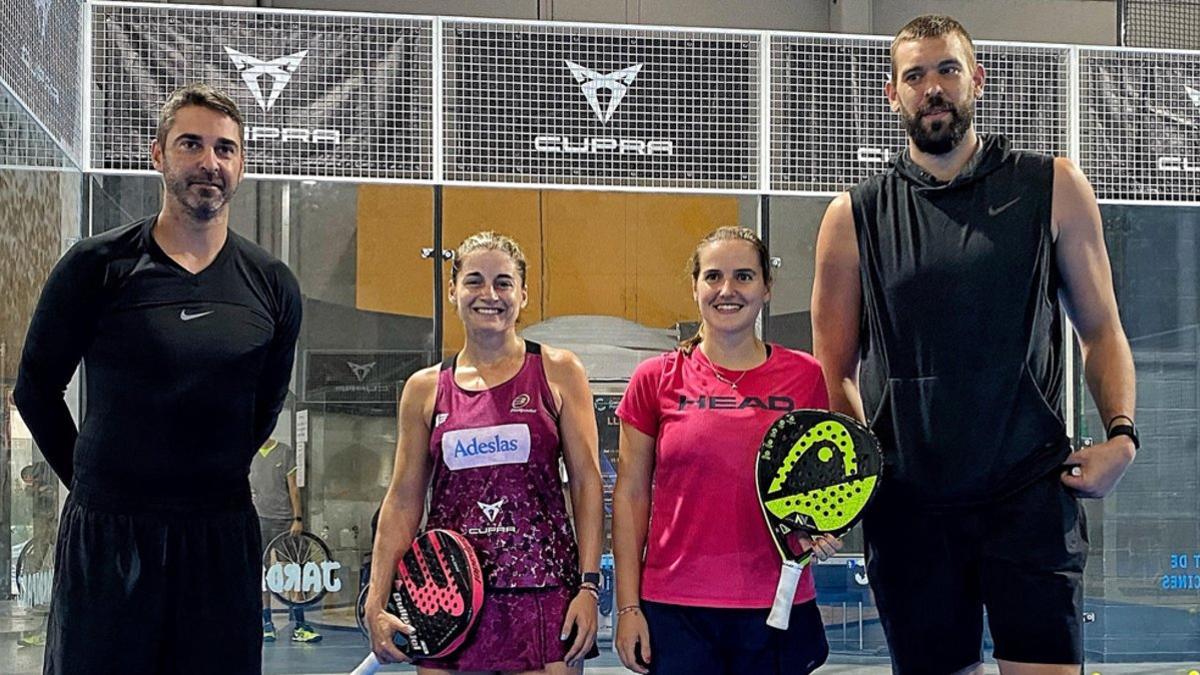 Juan Carlos Navarro, Ale , Ari y Marc Gasol en Padelarium Gavà