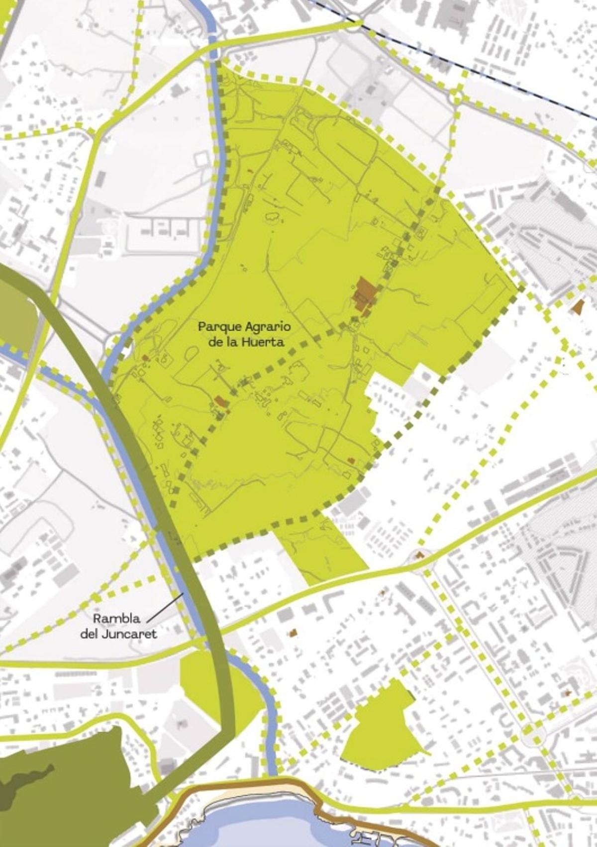 Demarcación del futuro parque agrario de la Huerta.