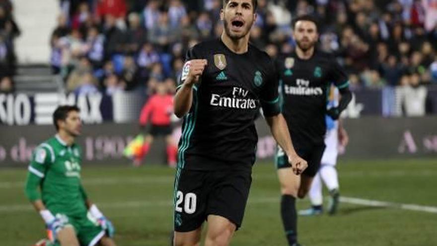 Asensio celebra el gol de la victòria del Reial Madrid.