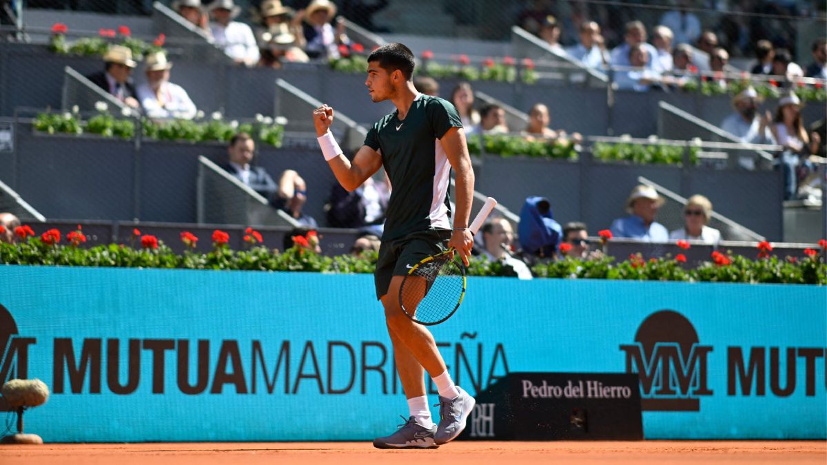 Alcaraz celebró el triunfo ante su ídolo Rafa Nadal