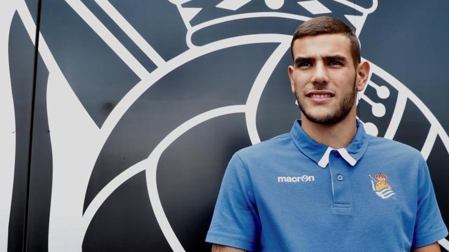 Theo Hernández, en la presentación con la Real Sociedad