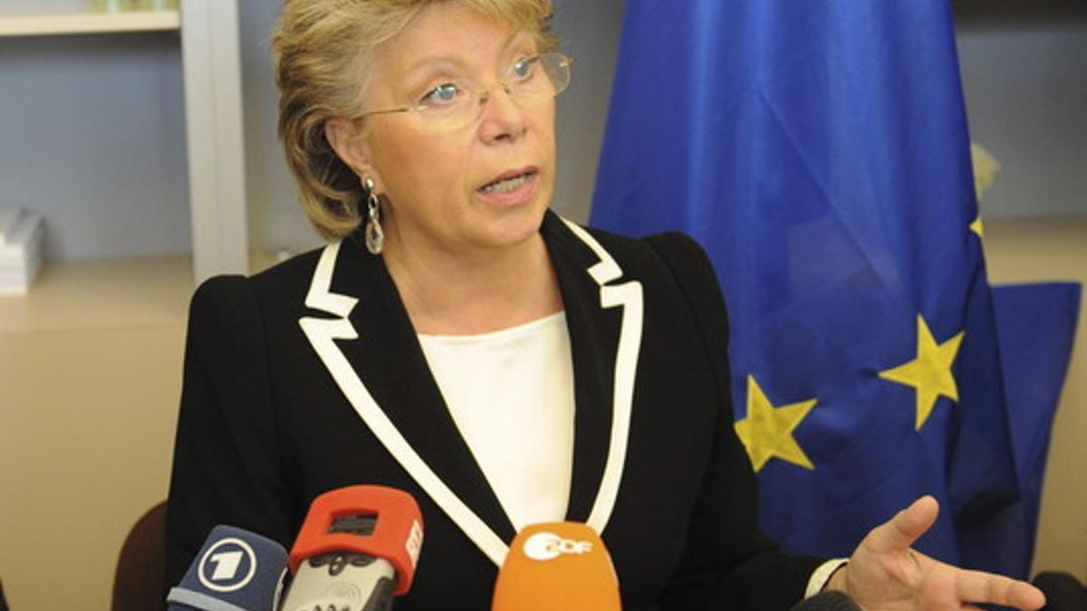 La vicepresidenta y comisaria europea de Justicia, Viviane Reding, en Estrasburgo.