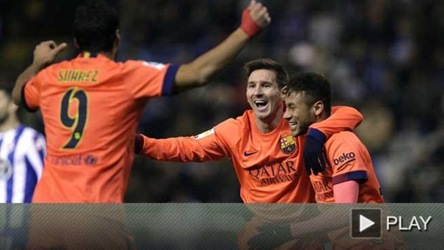 El Barcelona recupera al mejor Messi y golea al Deportivo