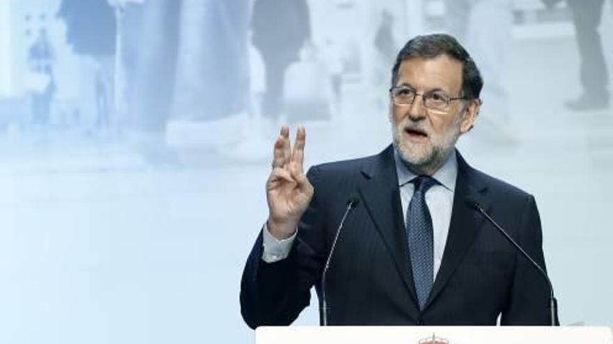 Mariano Rajoy, ayer en Barcelona en el acto en el que anunció 4.200 millones para Cataluña.