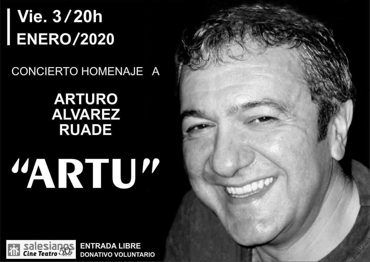 Anuncio en redes del concierto homenaje que se le dedicó a Artu en enero de 2020.