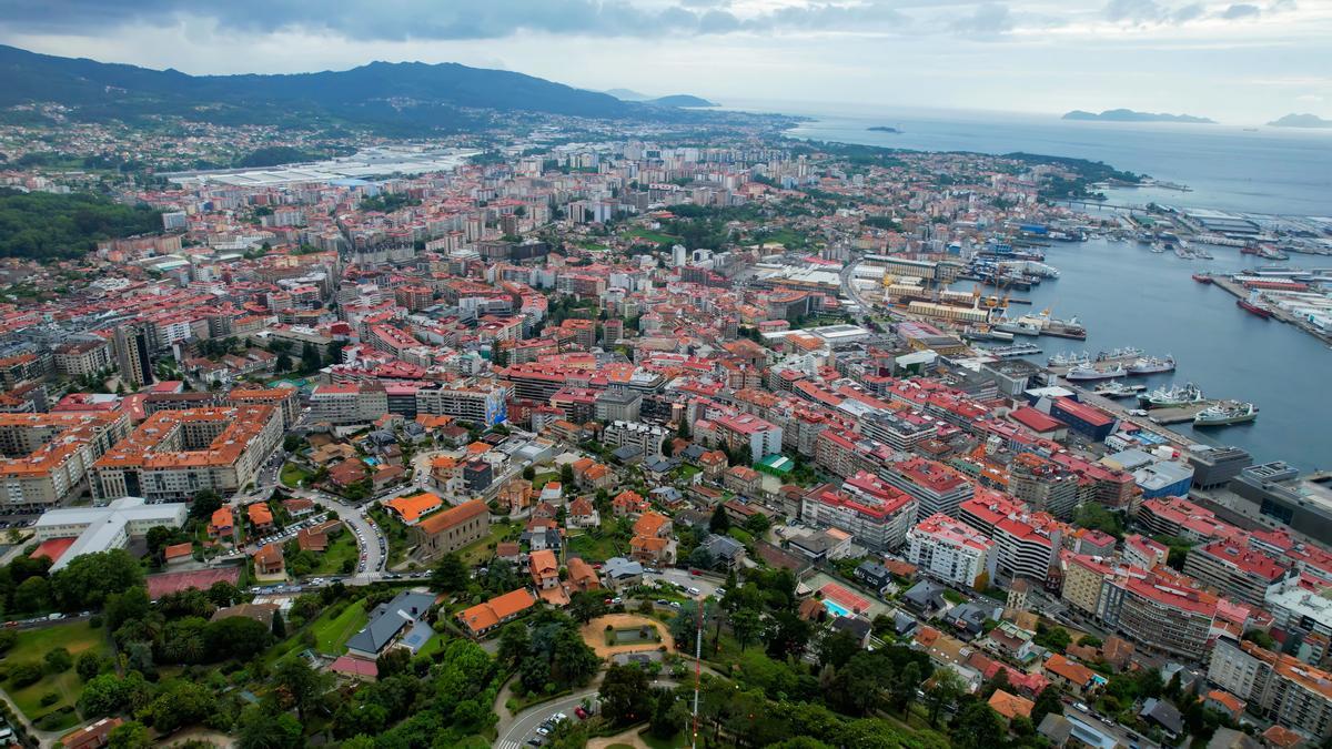 Vista aérea de la ciudad de Vigo