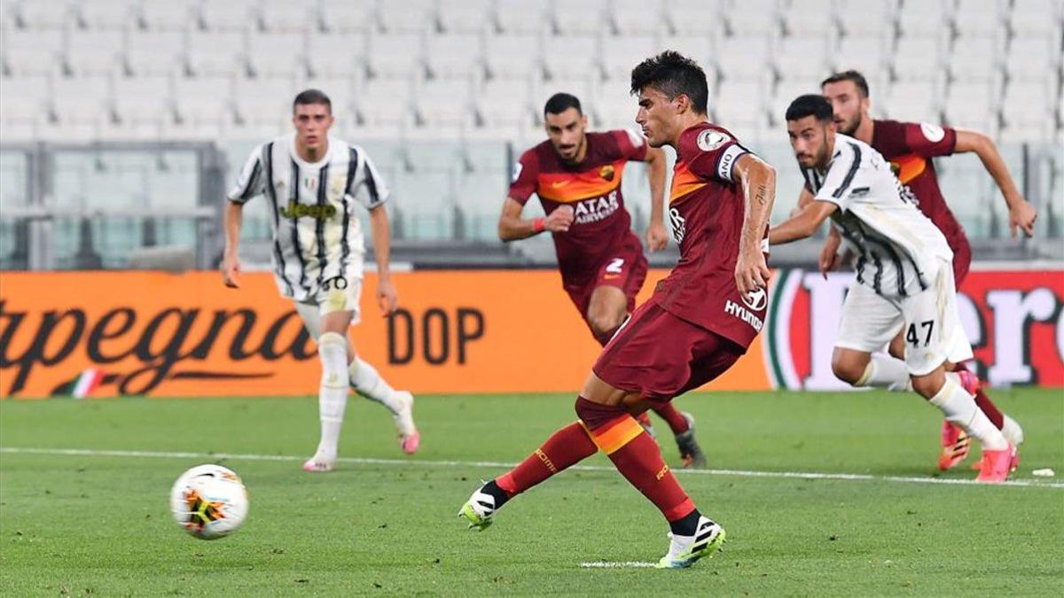 Perotti anotó un doblete que dio la victoria a la Roma en el Juventus Stadium.