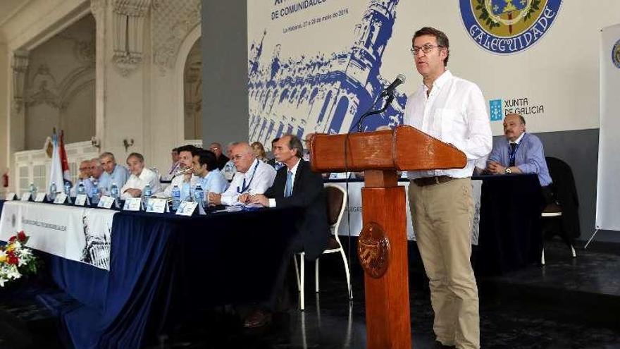 Feijóo, en la clausura del Consello de Comunidades Galegas. // Efe