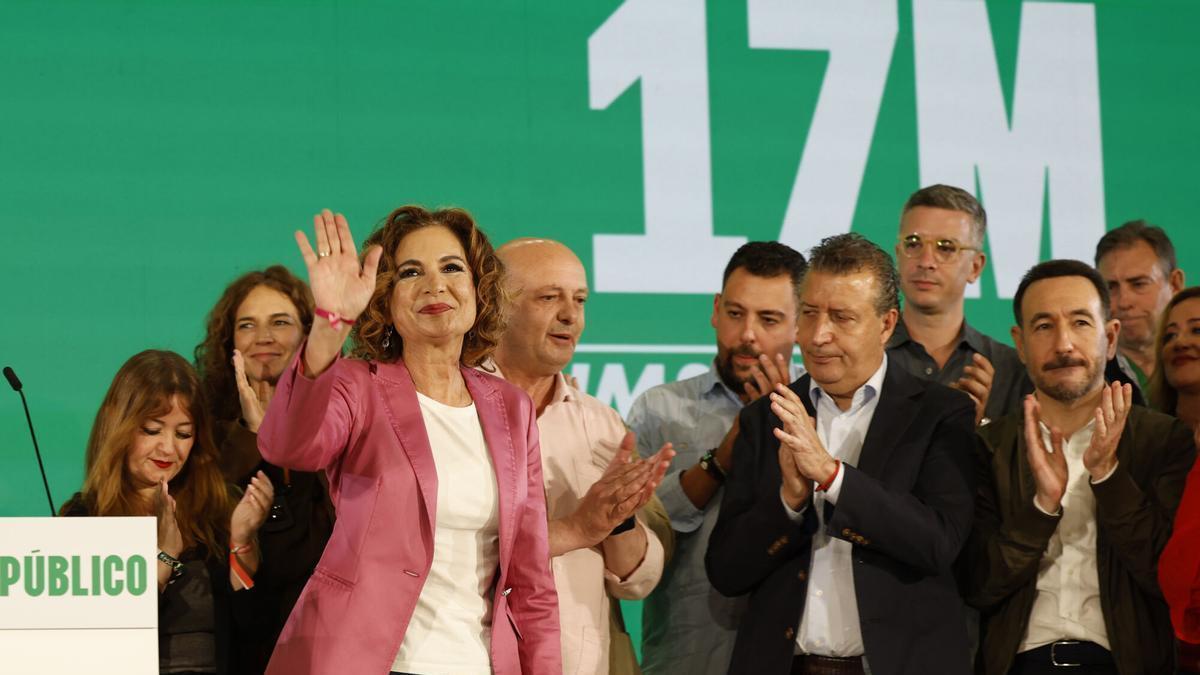 Vídeo | Montero asume que los ciudadanos han vuelto a colocar al PSOE-A en la oposición