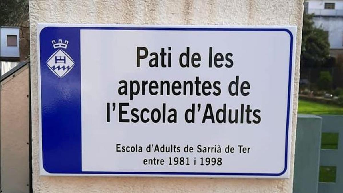 Placa d'un dels patis.