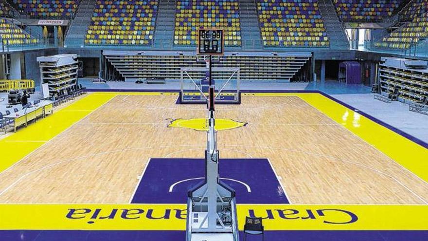 Imagen del Gran Canaria Arena donde se aprecian las canastas y el parqué, dos de las excepcionalidades del recinto. | lp / dlp