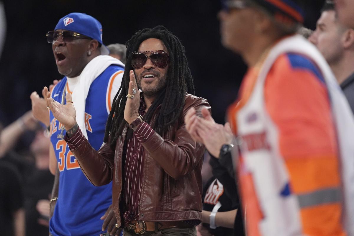 Lenny Kravitz festeja la clasificación de los Knicks a la final del Este en la NBA