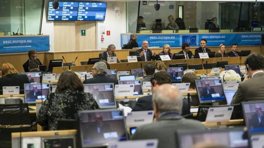 Un momento de la reunión de ayer del Comité Económico y Social de la UE.