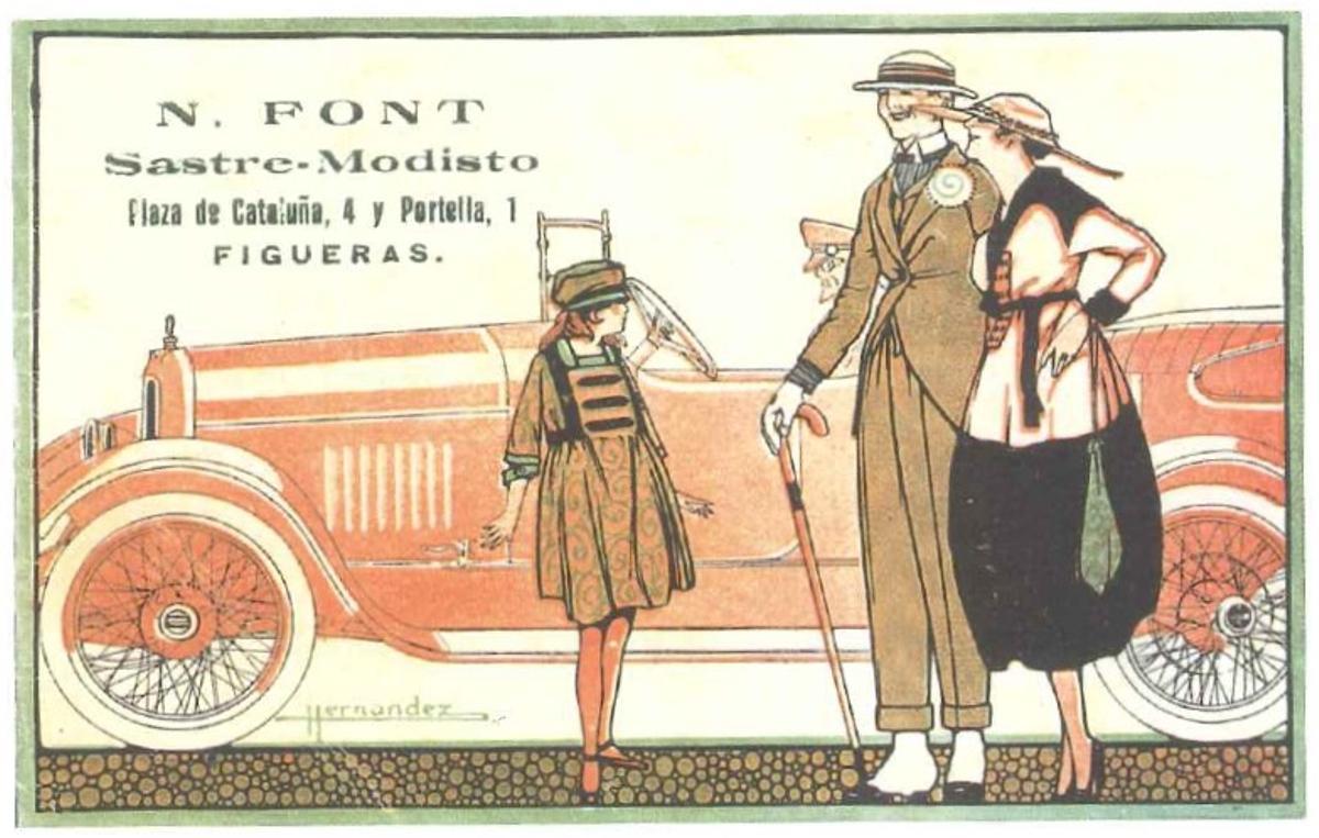Un anunci de la sastreria Font publicat el 1915