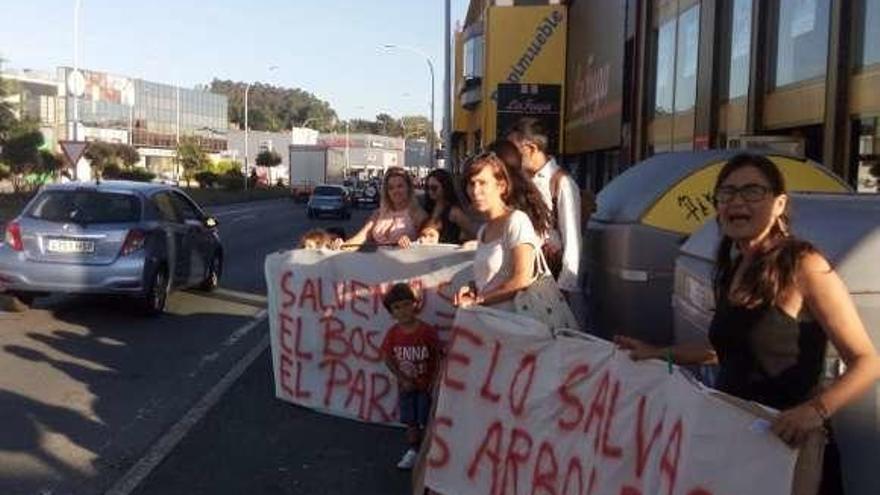 Una de las protestas de vecinos de O Paraíso.