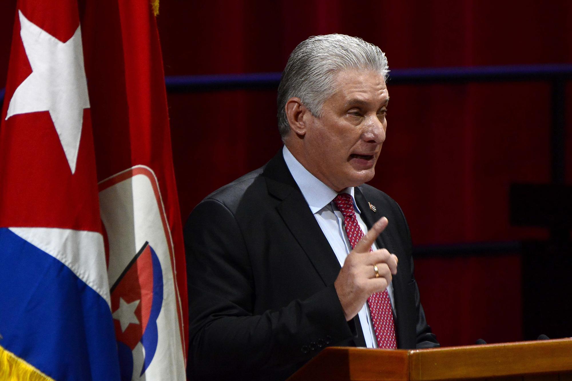 El Presidente de la República cubana, Miguel Díaz-Canel Bermúdez
