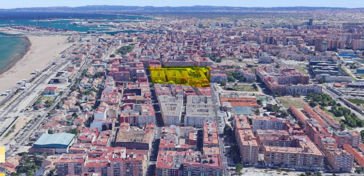 Bloques de las casitas rosas en la Malva-rosa