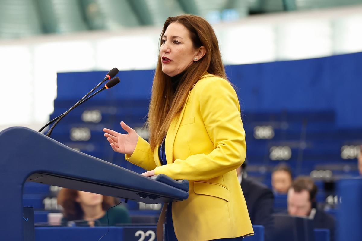 Maravillas Abadía, en su última intervención en el Parlamento Europeo.