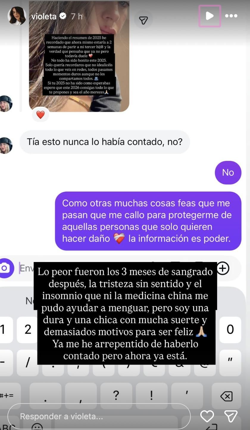 El motivo de por qué Violeta no comparte la triste noticia