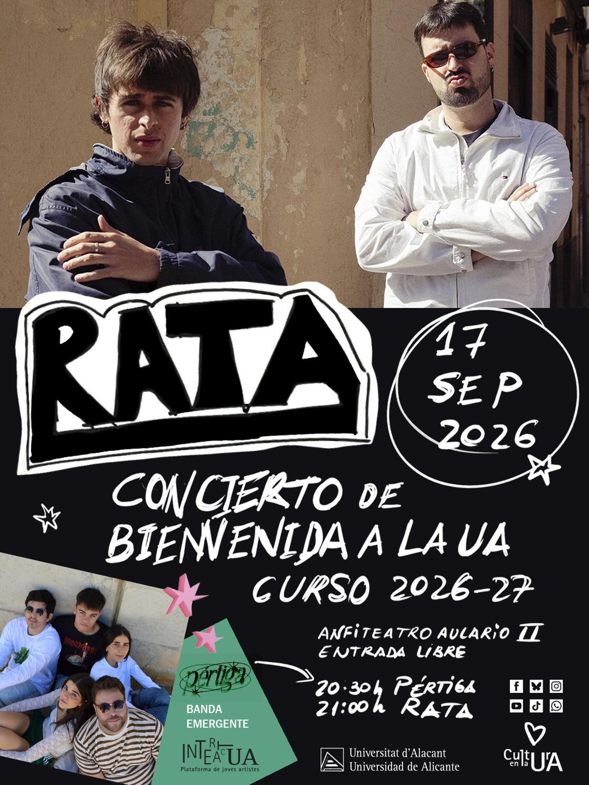 Rata serán los protagonistas del concierto