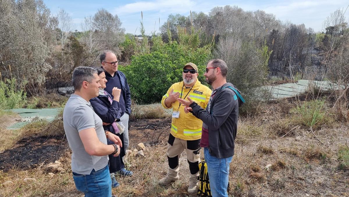 Zina afectada por el incendio de ayer en Riba-roja de Túria.