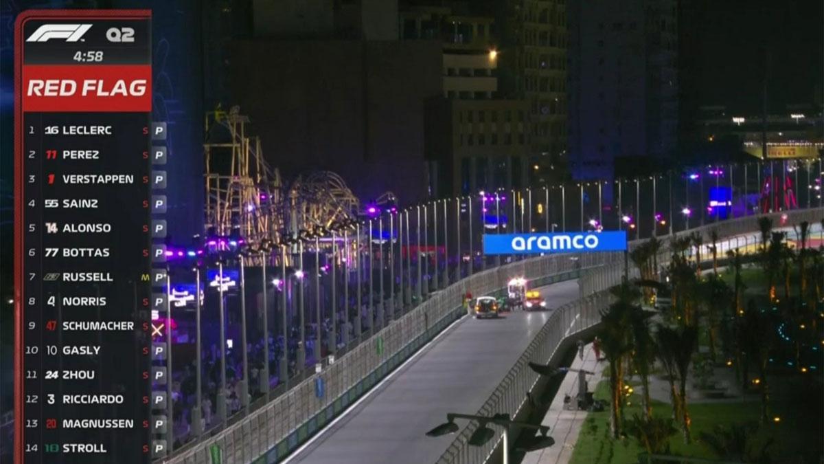 Mick Schumacher ha sido evacuado en ambulancia tras su accidente en el GP de Arabia Saudí