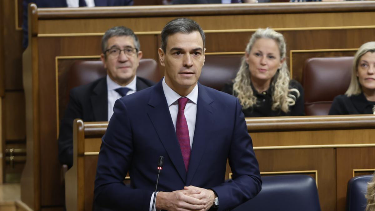 El president espanyol, Pedro Sánchez, a la sessió de control del Congrés