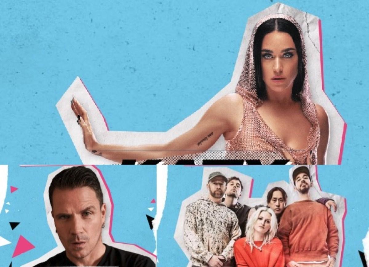 Arriba, Katy Perry. Abajo, Dani Martín y Linkin Park.