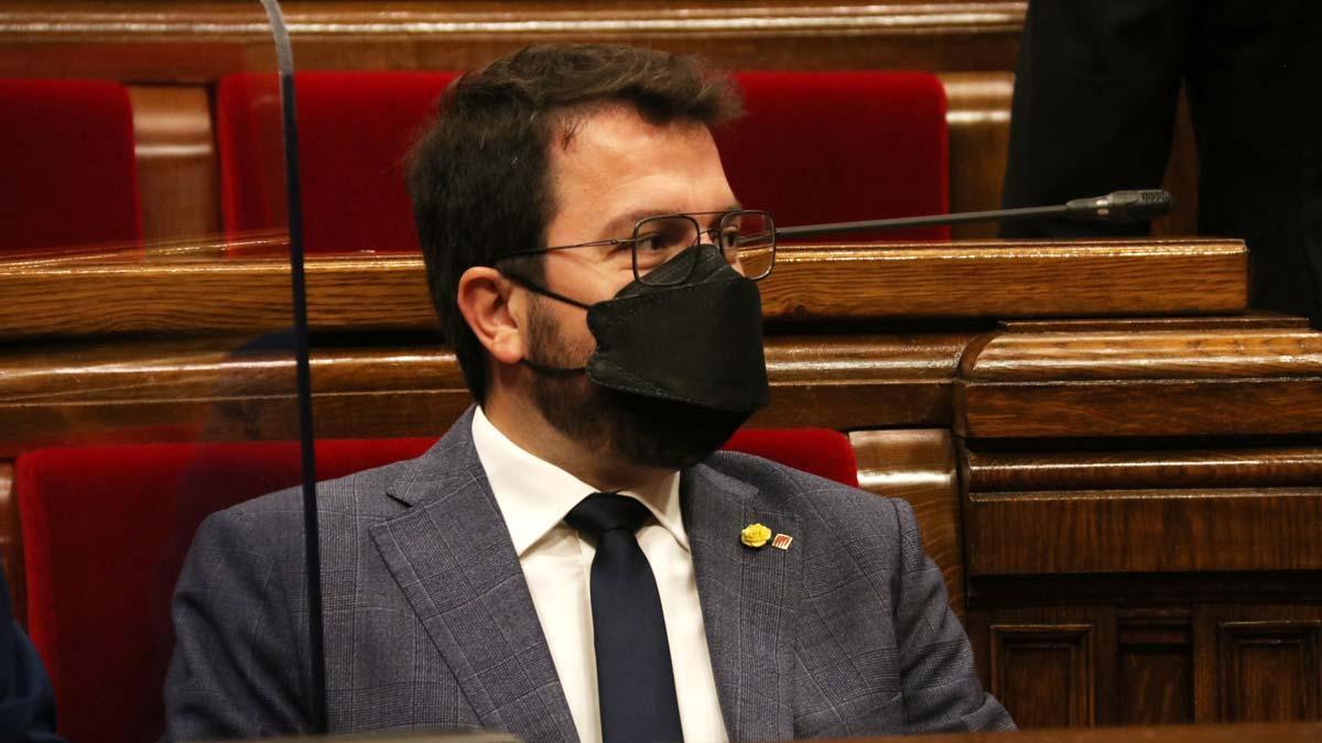Pere Aragonès, en el Parlament.